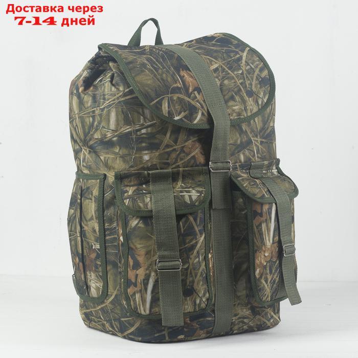 Рюкзак туристический, отдел на шнурке, 3 наружных кармана, цвет хаки - фото 1 - id-p210325559