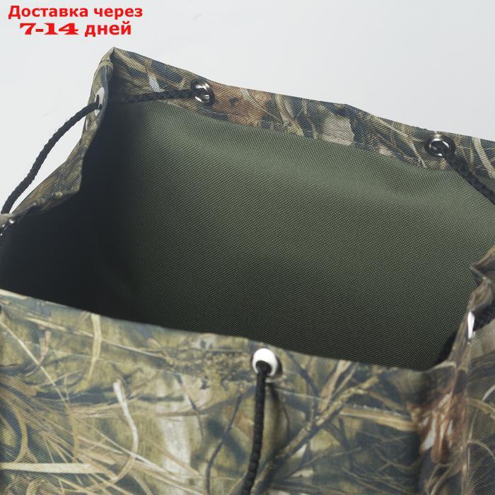 Рюкзак туристический, отдел на шнурке, 3 наружных кармана, цвет хаки - фото 4 - id-p210325559