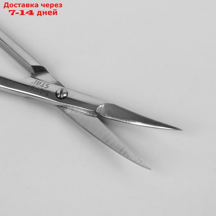 Ножницы маникюрные, для кутикулы, загнутые, 10 см, цвет серебристый, НСС-6S - фото 2 - id-p210325584