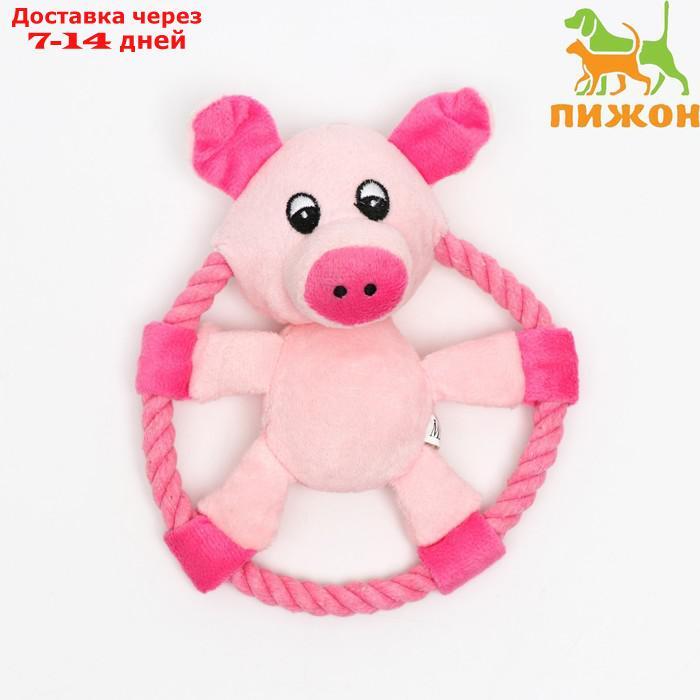 Игрушка текстильная "Свинка в кольце", 18 х 13 см - фото 1 - id-p210327551