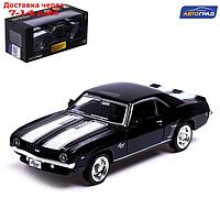 Машина металлическая CHEVROLET CAMARO SS, 1:32, открываются двери, инерция, цвет чёрный