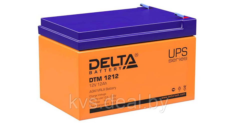 Аккумуляторная батарея Delta DTM 1212 AGM 12Ач 6лет - фото 1 - id-p210413338