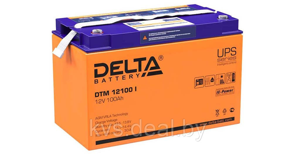 Аккумуляторная батарея DTM 12100 L Delta AGM 100Ач 12лет - фото 1 - id-p210432795