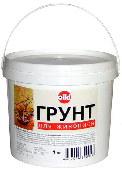 Грунт для живописи " Олки", 1 кг (аналог грунта GESSO)