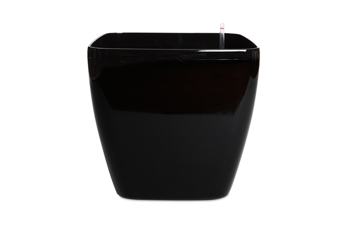 Горшок Самополивающийся квадрат закругленный малый черный - фото 1 - id-p210502618