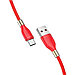 Дата-кабель U92 нейлон Type-C 3А. 1.2м. красный Hoco, фото 3