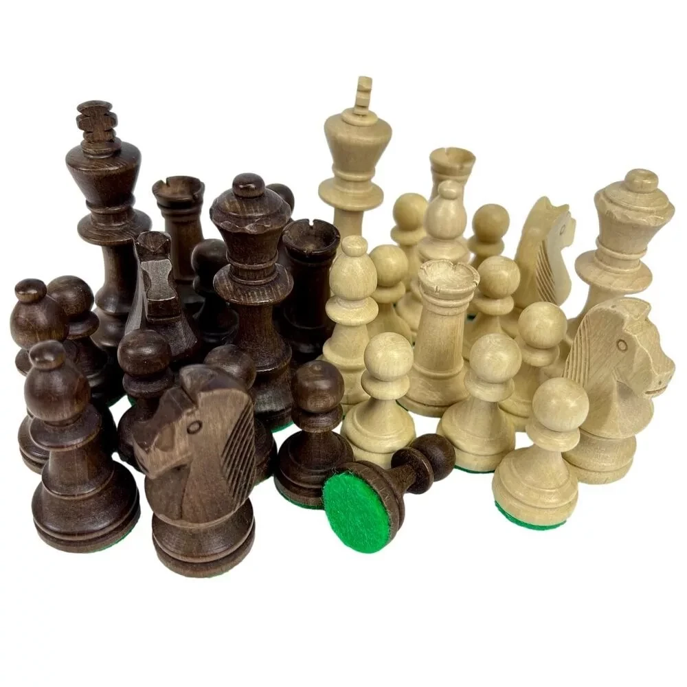 Набор фигур шахматных ручной работы "Стаунтон №4 " с утяжелением , король 8,5 см , Madon , Польша - фото 1 - id-p210568786