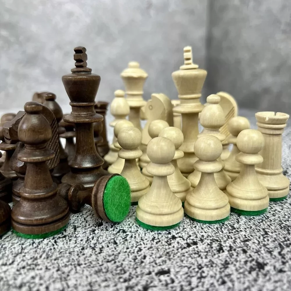 Набор фигур шахматных ручной работы "Стаунтон №4 " с утяжелением , король 8,5 см , Madon , Польша - фото 8 - id-p210568786