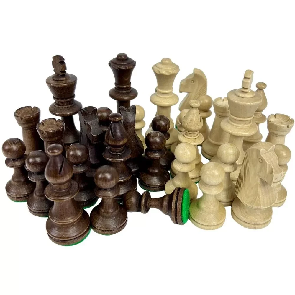 Набор фигур шахматных ручной работы "Стаунтон №5 "  с утяжелением,король 9,3 см , Madon , Польша