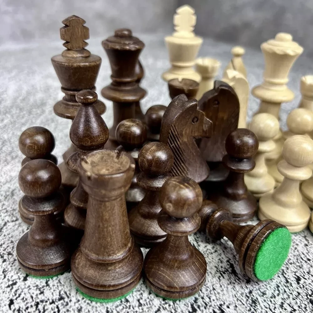 Набор фигур шахматных ручной работы "Стаунтон №5 " с утяжелением,король 9,3 см , Madon , Польша - фото 7 - id-p210387945
