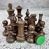 Набор фигур шахматных ручной работы "Стаунтон №5 "  с утяжелением,король 9,3 см , Madon , Польша, фото 6