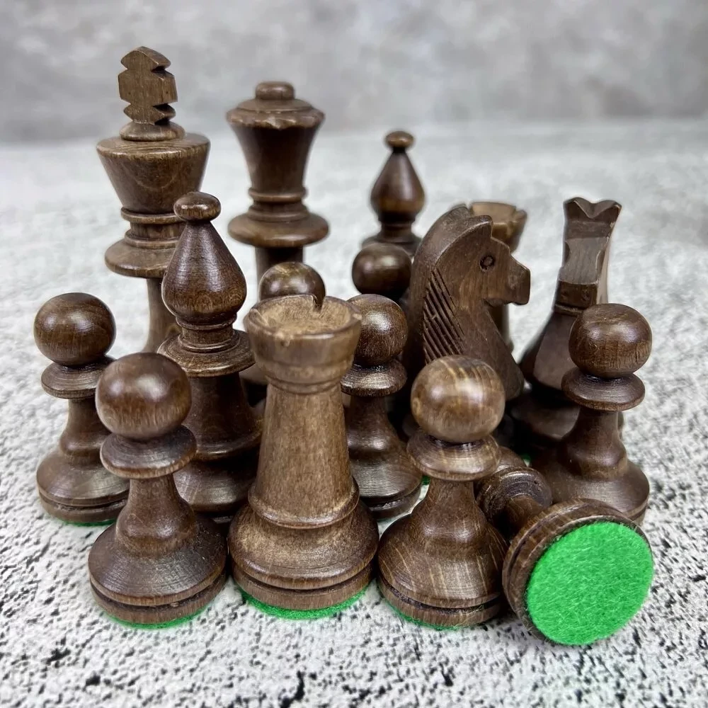 Набор фигур шахматных ручной работы "Стаунтон №5 " с утяжелением,король 9,3 см , Madon , Польша - фото 6 - id-p210387945
