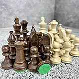Набор фигур шахматных ручной работы "Стаунтон №5 "  с утяжелением,король 9,3 см , Madon , Польша, фото 5