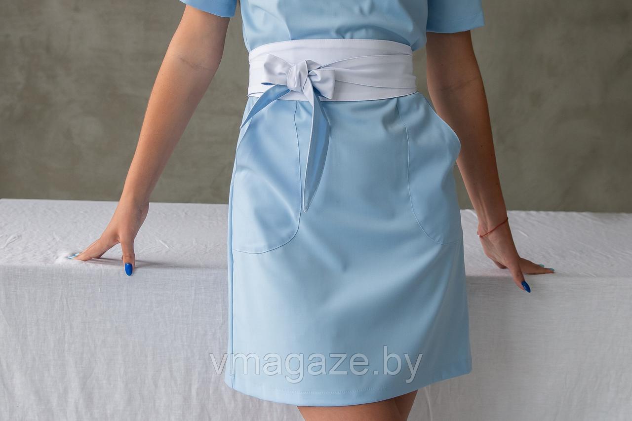 Медицинское платье Мила (цвет голубой) - фото 2 - id-p208800305