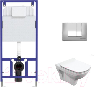 Унитаз подвесной с инсталляцией Cersanit Carina S-MZ-CARINA-XL-COn-S-DL-w + 525 040000 + S3 040043 - фото 1 - id-p210481347