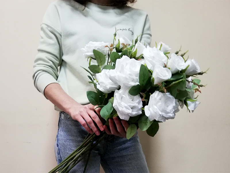 Искусственный цветок Роза FG-GT41-27 белая - фото 1 - id-p210505762