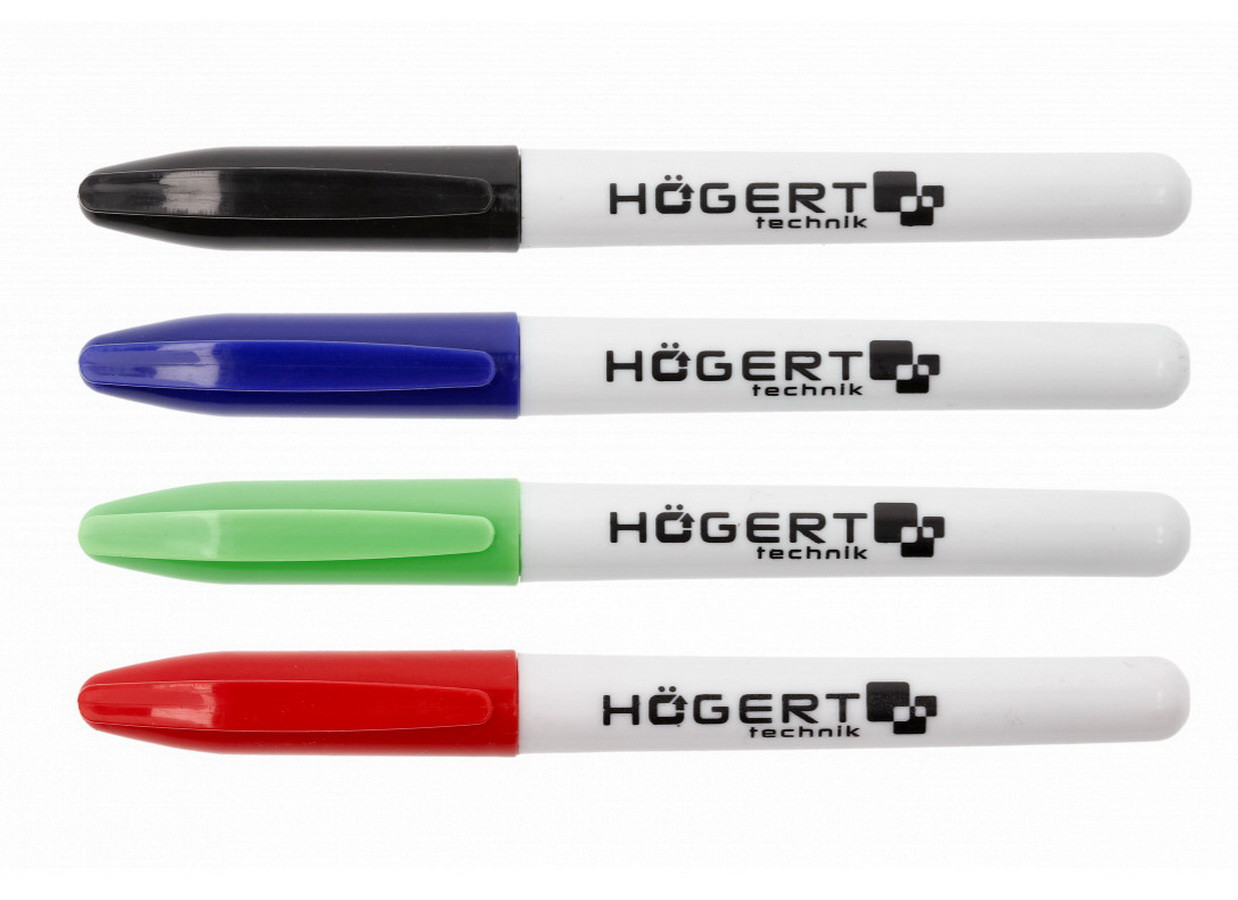 HOEGERT Маркеры перманентные, разных цветов, 4 шт - HT3B781