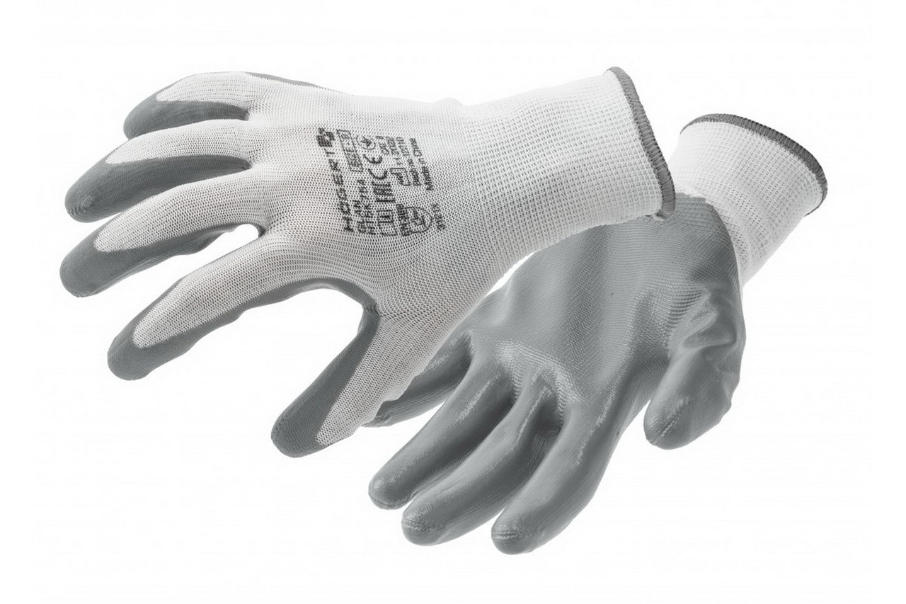 Перчатки Защитные С Нитрилом, Белый/Серый (12 Пар В Упаковке) 9 East - HT5K755-9-W
