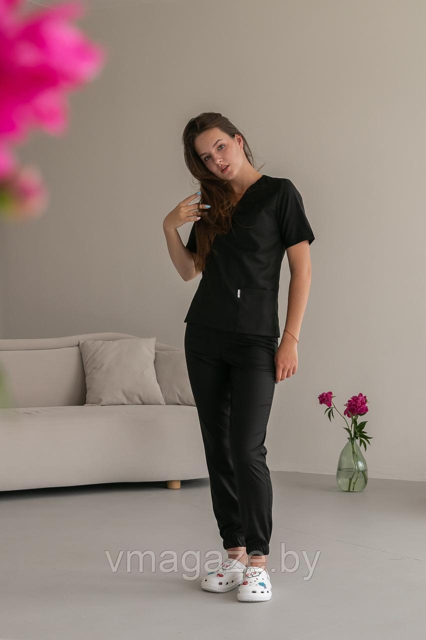 Медицинский костюм, женский Амина (цвет черный)