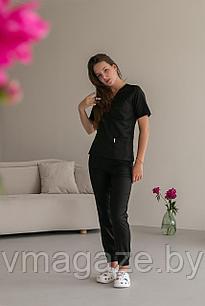 Медицинский костюм, женский Амина (цвет черный)