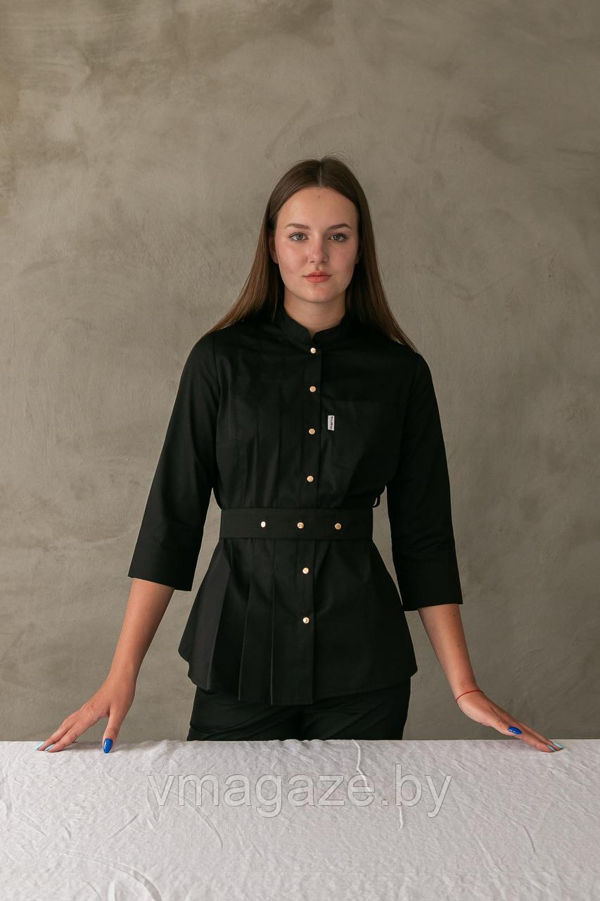 Медицинский костюм, женский Эвелина (цвет черный) - фото 2 - id-p176507512
