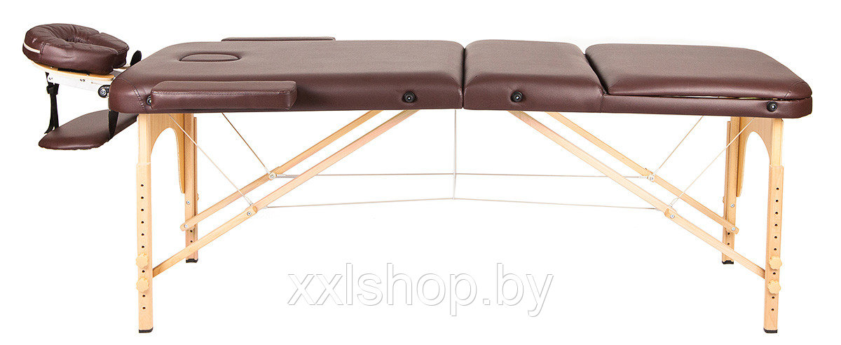 Массажный стол Atlas Sport 70 см складной 3-с деревянный (коричневый) - фото 3 - id-p210577257