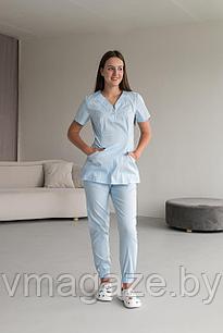 Медицинский костюм, женский Вета 70%х/б (цвет голубой)