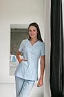Медицинский костюм, женский Вета 70%х/б (цвет голубой), фото 2