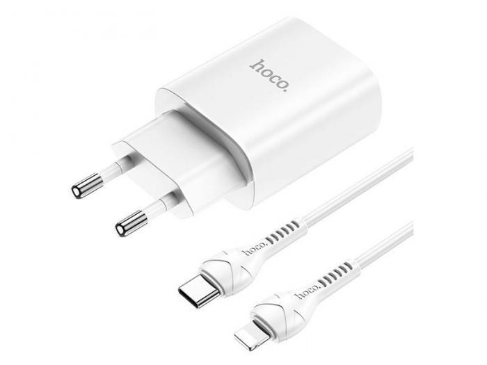 Зарядное устройство Hoco N14 1xUSB-C 3А PD20W + кабель Lightning White 6931474745033 - фото 1 - id-p210577813