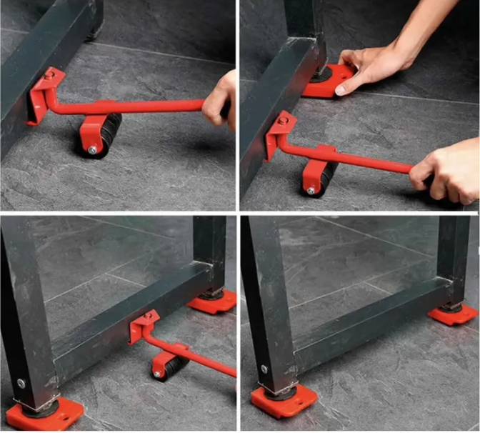 Домкрат для перемещения мебели (набор 5 предметов, вес до 150 кг) / Транспортер на колесиках - фото 6 - id-p210578586