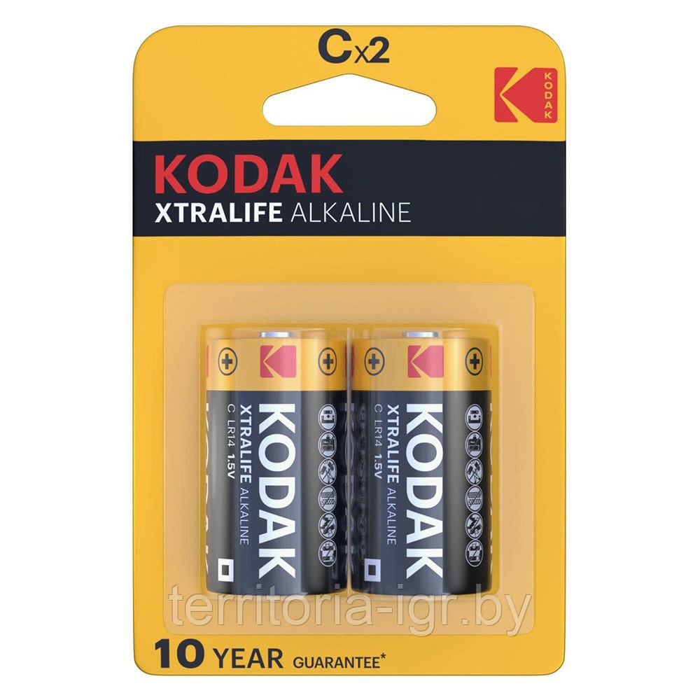 Батарейки Xtralife Alkaline LR14/C/2BP C Kodak - фото 1 - id-p210652454