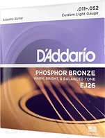 Струны для акустической гитары D'Addario EJ26 Custom Light 11-52