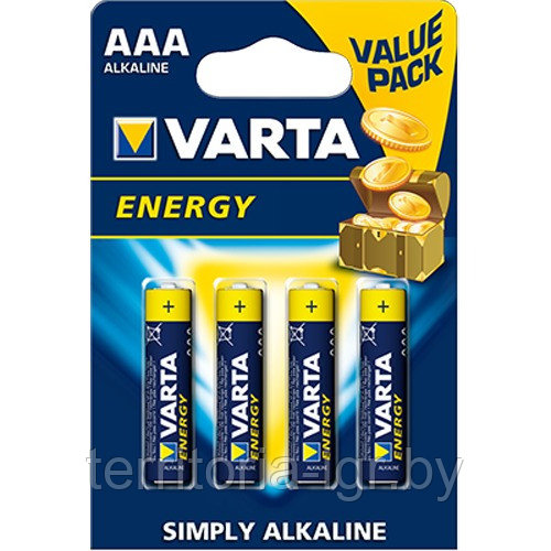 Батарейки Energy LR03/4ВР AAA Varta - фото 1 - id-p210654009