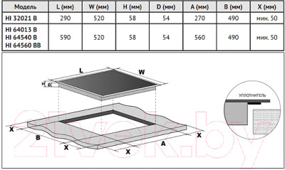 Индукционная варочная панель Korting HI 64540 B - фото 2 - id-p210675415