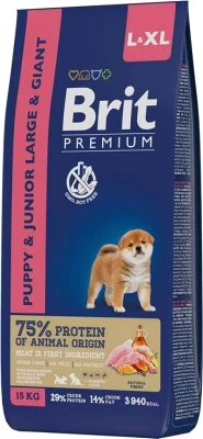 Сухой корм для собак Brit Premium Dog Puppy and Junior Large and Giant с курицей / 5049981 - фото 1 - id-p210675840