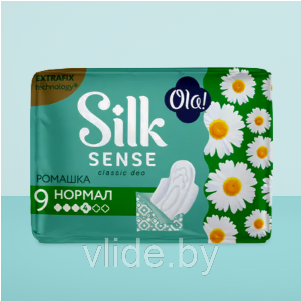 Прокладки жен. гигиен. впитыв. OLA, SILK SENSE, Ромашка, 9 шт