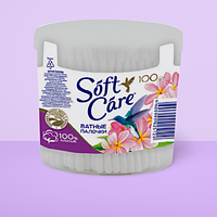 Ватные палочки SOFT CARE, 100 шт