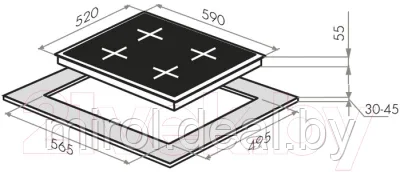 Индукционная варочная панель Maunfeld EVI.594-FL2-BK - фото 4 - id-p210771616