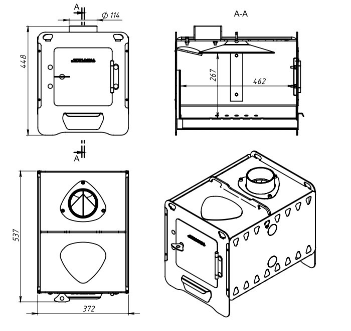 Печь банно-отопительная Ермак Cube 16 - фото 4 - id-p210772236