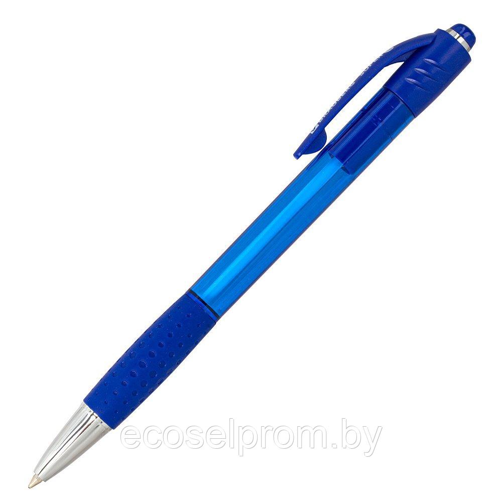Ручка шариковая автоматическая с грипом BRAUBERG SUPER, СИНЯЯ, корпус синий, узел 0,7 мм, линия письма 0,35 мм