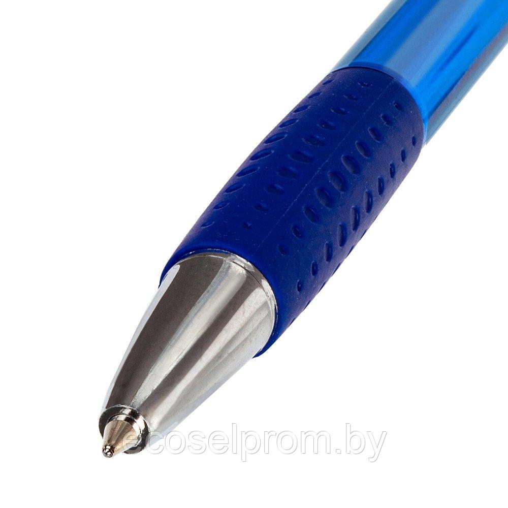 Ручка шариковая автоматическая с грипом BRAUBERG SUPER, СИНЯЯ, корпус синий, узел 0,7 мм, линия письма 0,35 мм - фото 4 - id-p210773224
