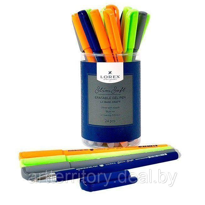 Ручка гелевая Lorex LX-BASE.DRAFT Slim Soft, 0,5мм, синий - фото 1 - id-p210757671