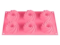 Форма для выпечки, силиконовая, прямоугольная на 6 кексов, 29.2 х 17.3 х 3.5 см, роз.,PERFECTO LINEA