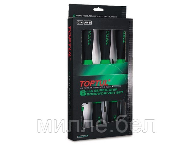 Набор отверток 6шт TORX (T10,15,20,25,30,40) TOPTUL - фото 1 - id-p210758005