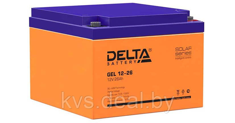 Аккумуляторная батарея GEL 12-26 Delta AGM+GEL 26Ач 10-12лет - фото 1 - id-p210837957