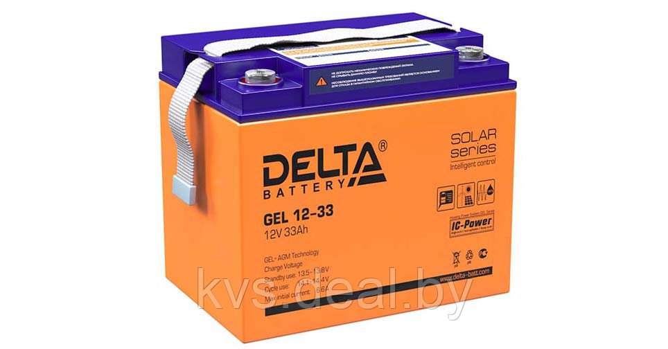 Аккумуляторная батарея GEL 12-33 Delta AGM+GEL 33Ач 10-12лет - фото 1 - id-p210839135