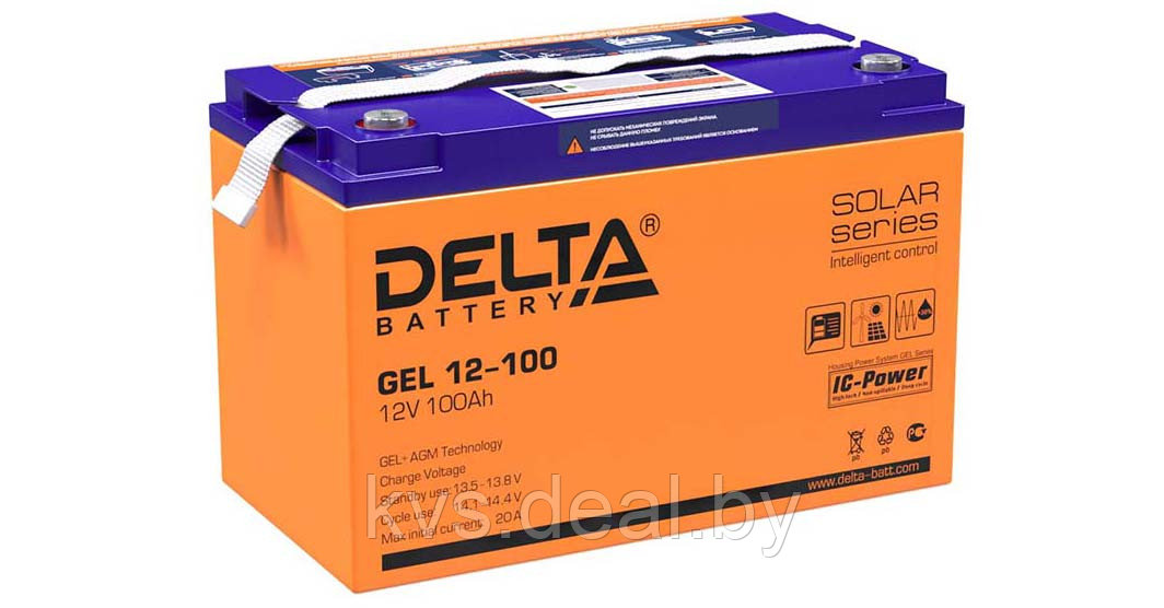 Аккумуляторная батарея GEL 12-100 Delta AGM+GEL 100Ач 10-12лет - фото 1 - id-p210839765