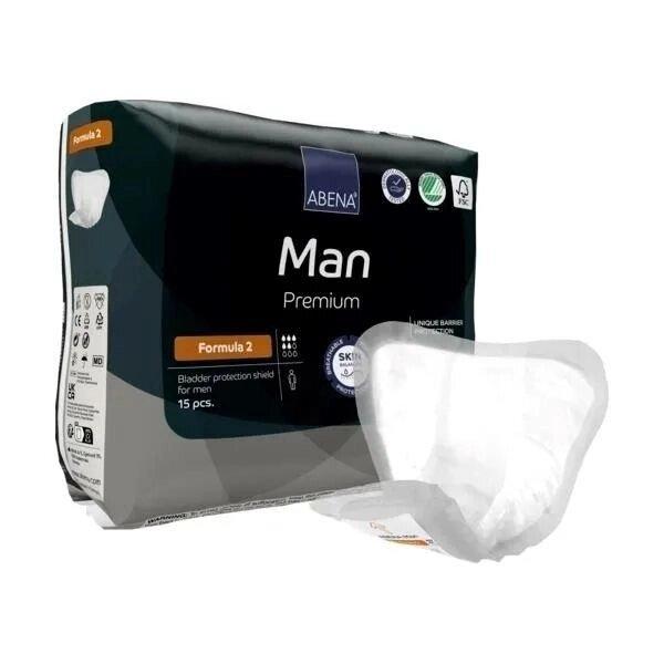 Abena Man Formula 2 Premium Прокладки одноразовые для взрослых, 15 шт - фото 1 - id-p210841606