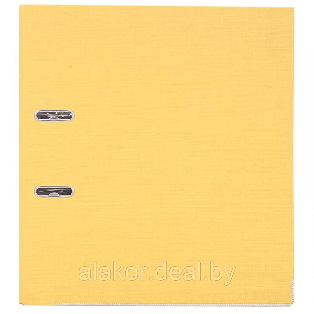 Папка-регистратор Deli, с металлическим уголком, А4, 75мм, ПВХ, 1,75мм, разборная, жёлтый лён - фото 2 - id-p210842129