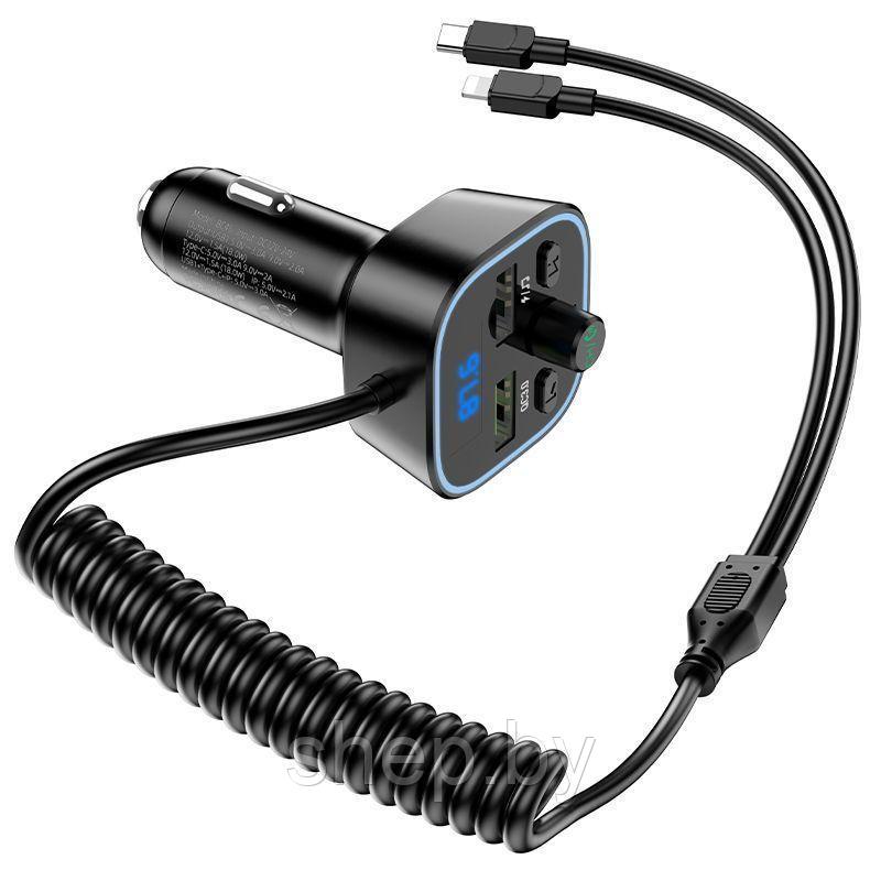 FM-модулятор с автомобильным ЗУ Borofone BC45 с кабелем цвет: черный - фото 2 - id-p210851521